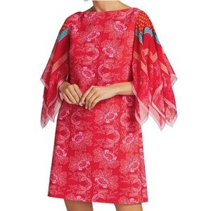 Chiara Boni La Petite Robe Karics Red Floral Boatneck Mini Dress Size 44